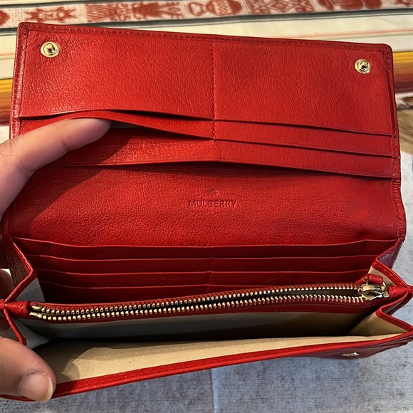 Mulberry Continental Wallet - Classic Grain - Red - Picture 4 of 8